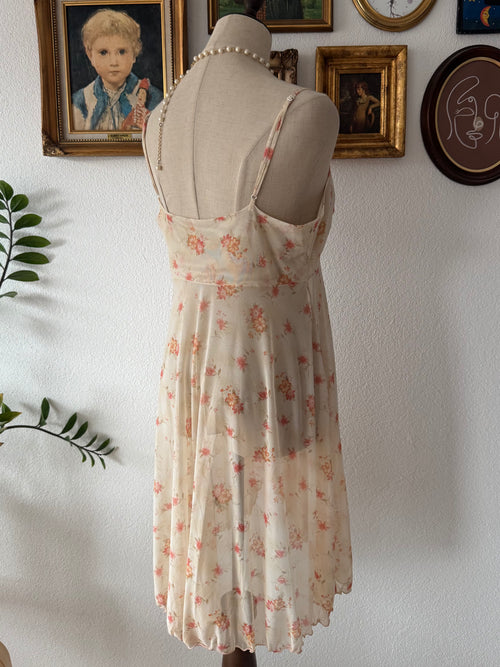 Floral Mesh Sheer Babydoll Size M
