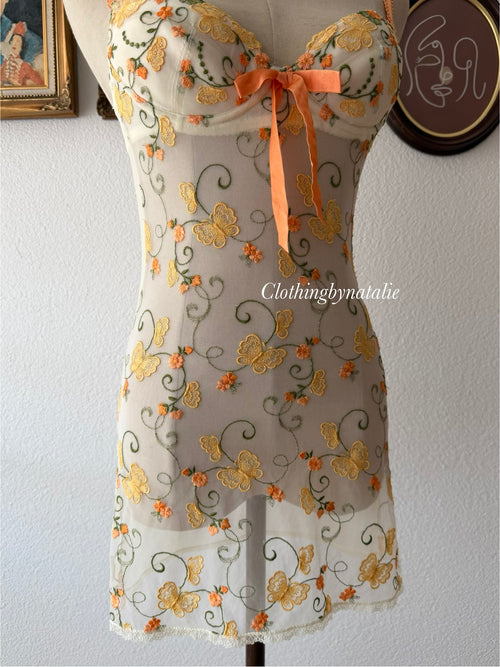 Embroidery Bustier Mini Dress Size XS