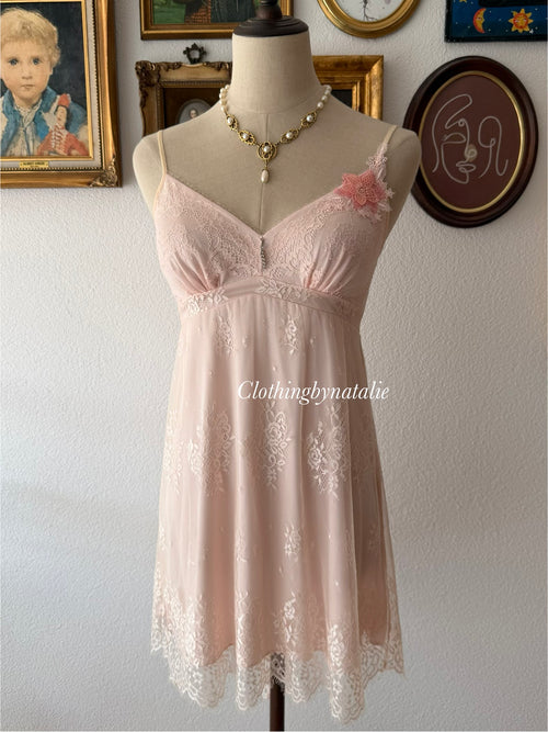 Coquette Lace Nylon Babydoll Size S