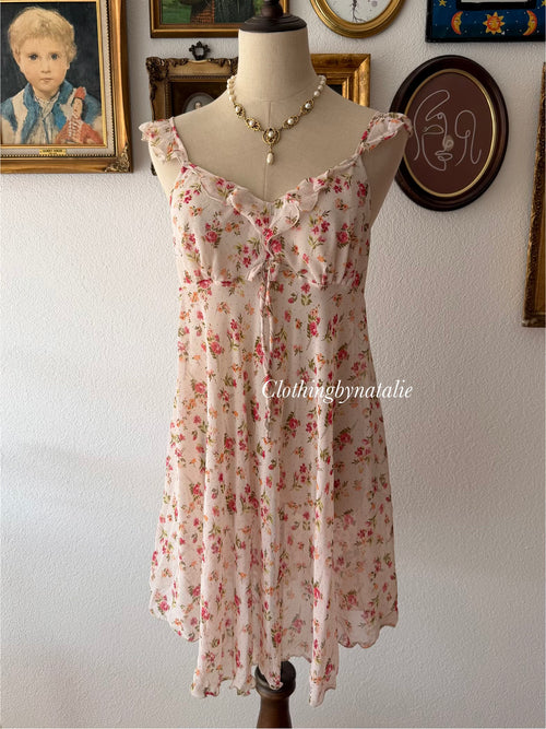 Sheer Floral Chiffon Babydoll Size M
