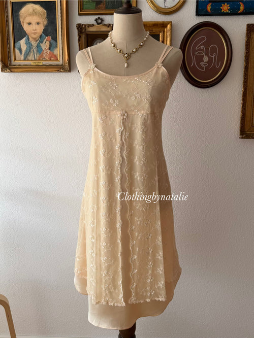 Coquette Lace Satin Slip Dress Size S/small M