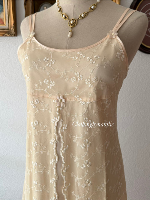 Coquette Lace Satin Slip Dress Size S/small M