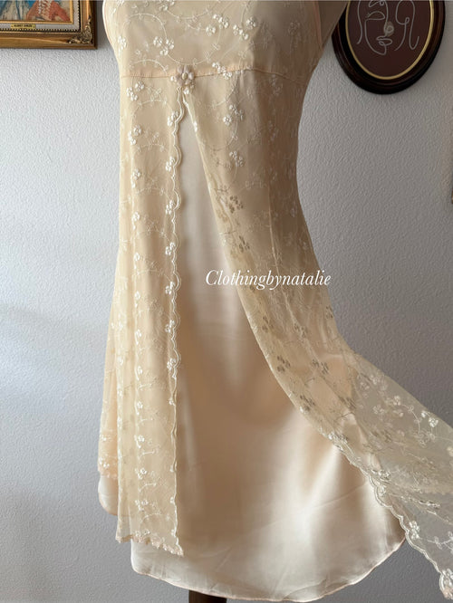 Coquette Lace Satin Slip Dress Size S/small M