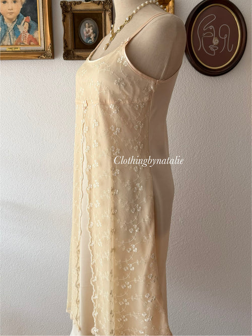 Coquette Lace Satin Slip Dress Size S/small M