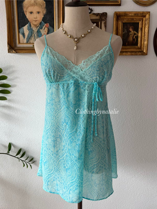 Victoria’s Secret Blue Chiffon Slip Size S
