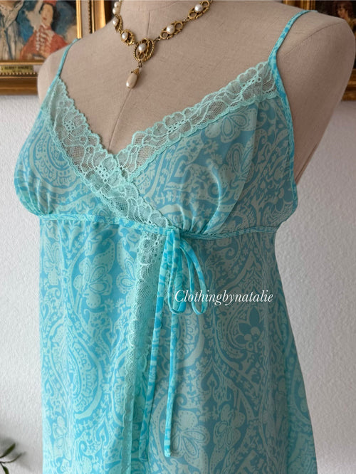 Victoria’s Secret Blue Chiffon Slip Size S