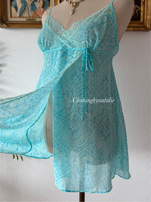 Victoria’s Secret Blue Chiffon Slip Size S