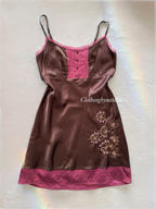 Brown Satin Slip Size XS