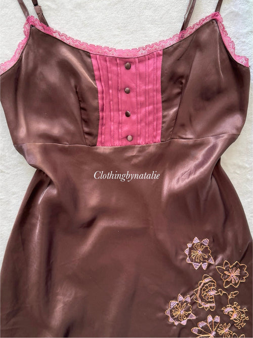 Brown Satin Slip Size XS