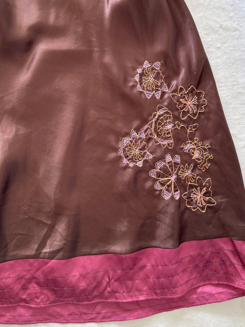 Brown Satin Slip Size XS