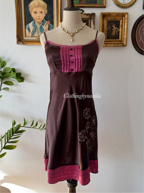Brown Satin Slip Size XS