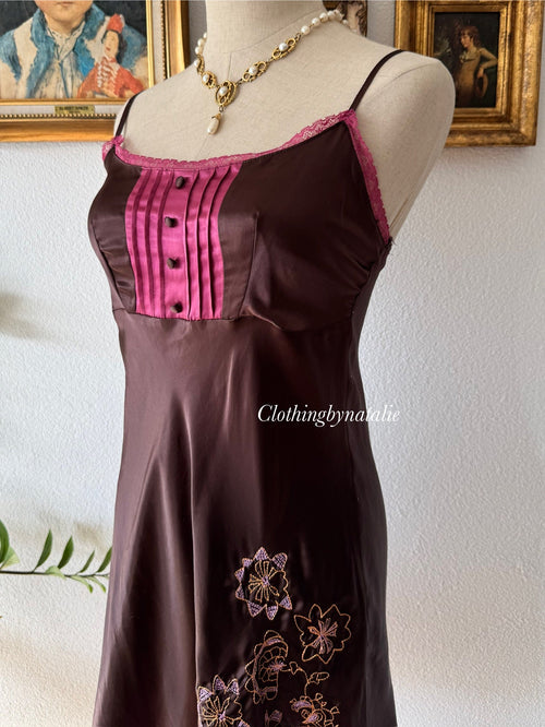 Brown Satin Slip Size XS