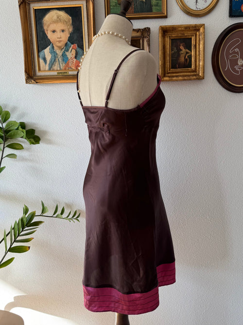 Brown Satin Slip Size XS