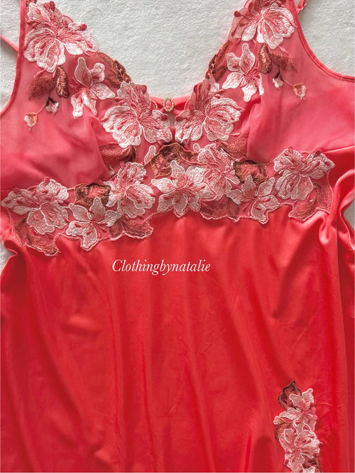 Embroidery Orange Nylon Babydoll size M