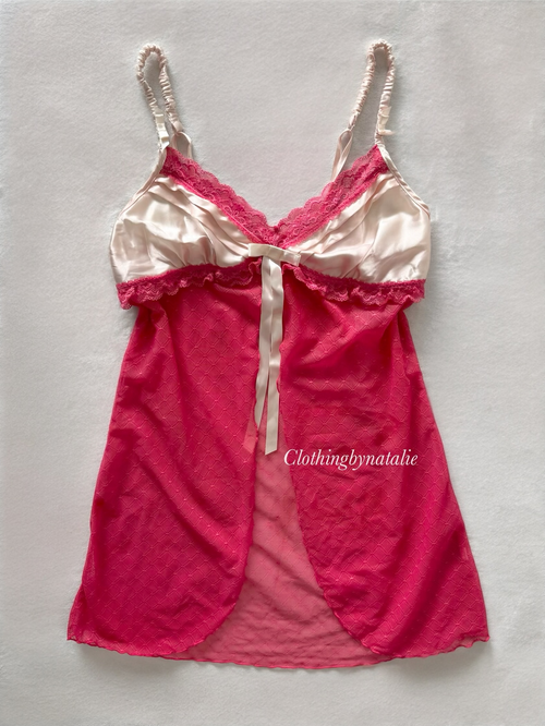 Hot Pink Mesh Lingerie Size S