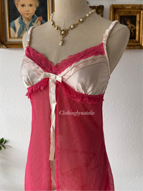 Hot Pink Mesh Lingerie Size S