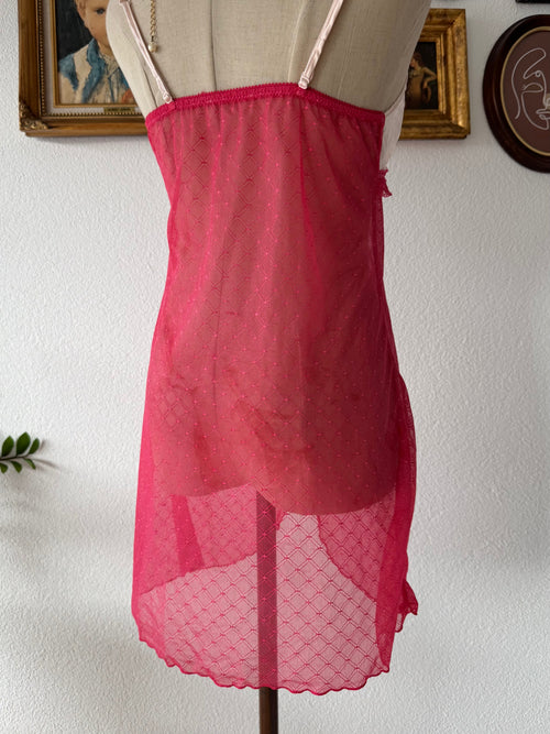 Hot Pink Mesh Lingerie Size S