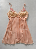 Orange Pleated Chiffon Babydoll Size S