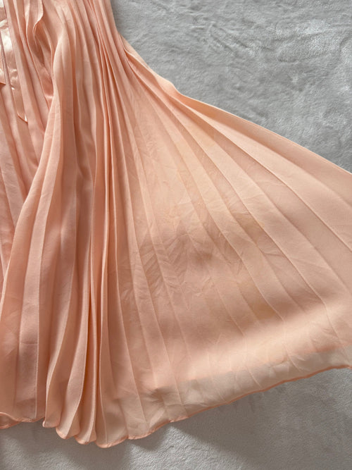 Orange Pleated Chiffon Babydoll Size S
