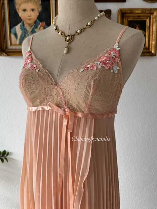 Orange Pleated Chiffon Babydoll Size S
