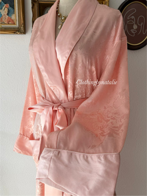 Victoria’s Secret Orange Brocade Satin Robe Size S/M/L