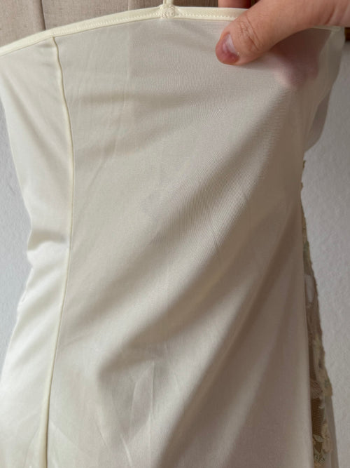 Soft Yellow Nylon Nightgown Size S