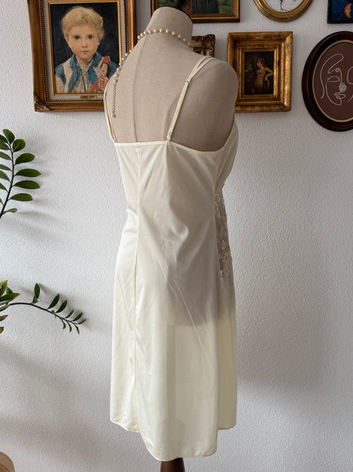 Soft Yellow Nylon Nightgown Size S