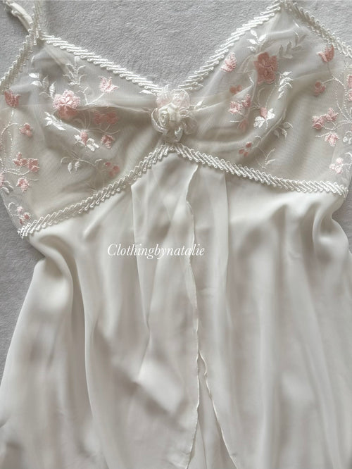 Fairy White Chiffon Lace Slip Size S