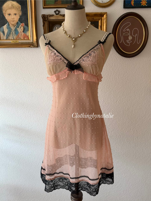 Orange Sheer Chiffon Slip Size S
