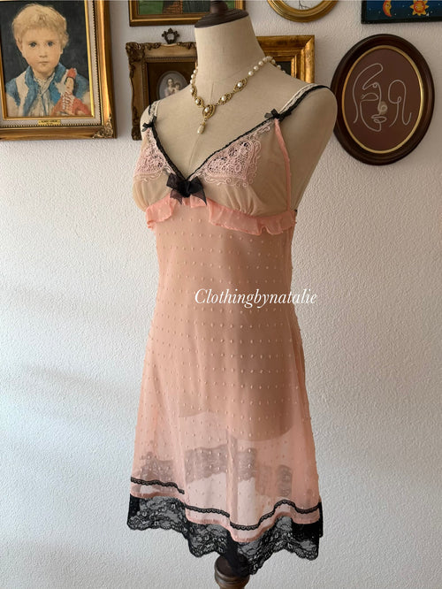 Orange Sheer Chiffon Slip Size S