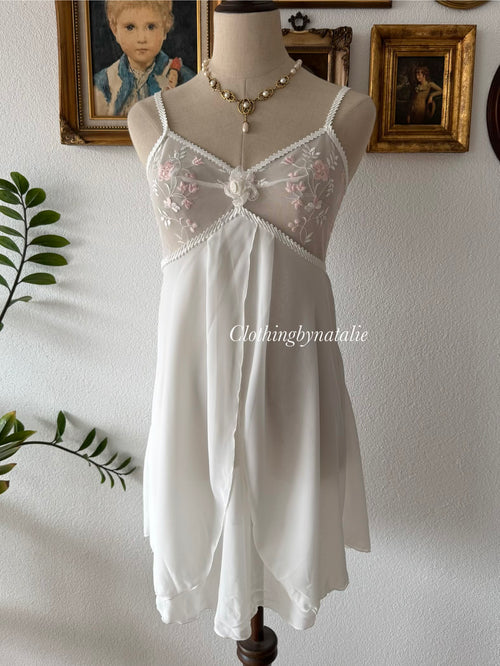 Fairy White Chiffon Lace Slip Size S