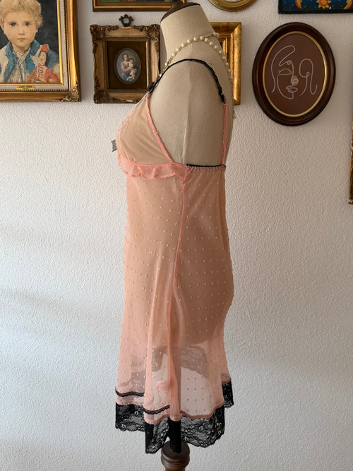 Orange Sheer Chiffon Slip Size S
