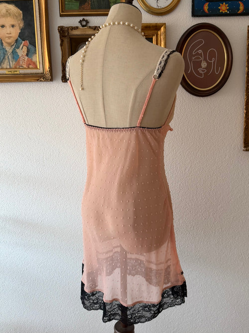Orange Sheer Chiffon Slip Size S