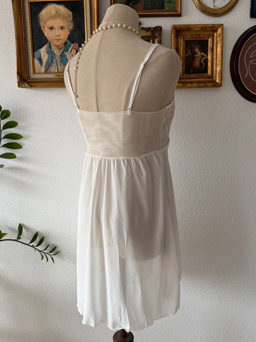 Fairy White Chiffon Lace Slip Size S