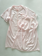 Vintage Blush Pink Cotton Nightgown Set size M