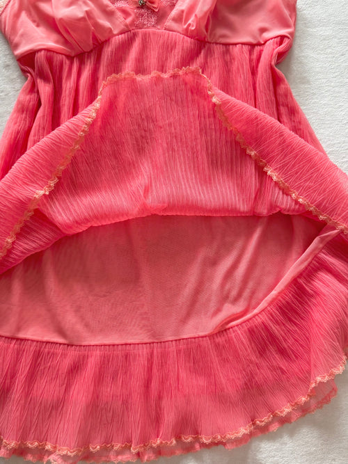 Hot Pink Mesh Babydoll Size M