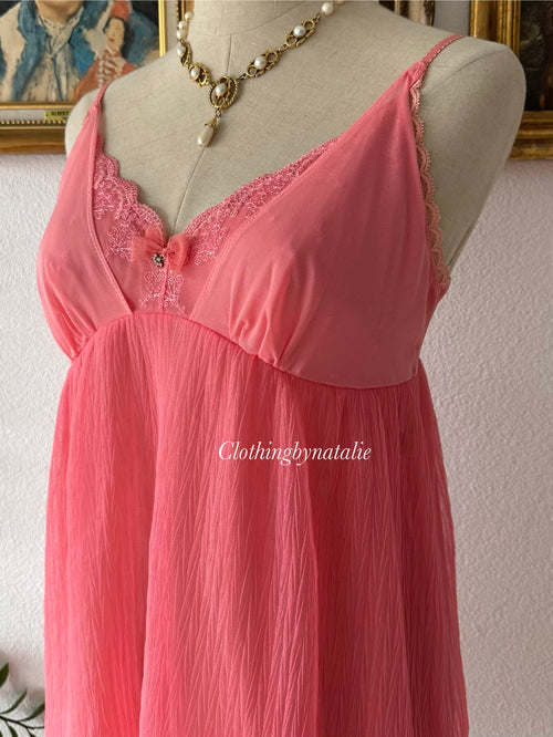 Hot Pink Mesh Babydoll Size M