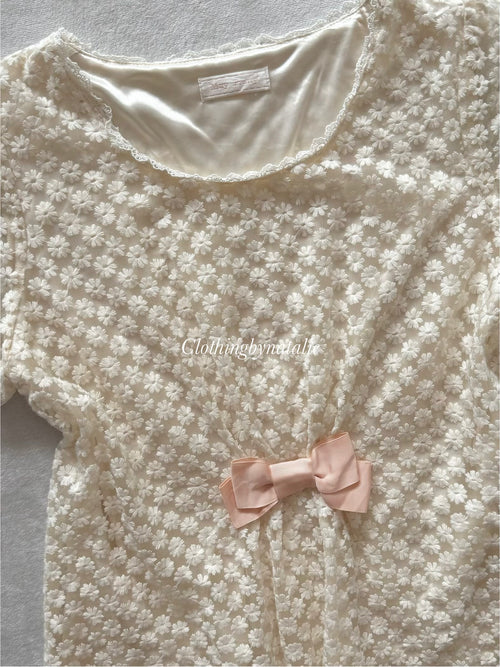 Coquette Cream Lace Blouse Size S