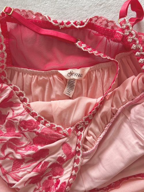 Soma Pink Nylon Babydoll Size L