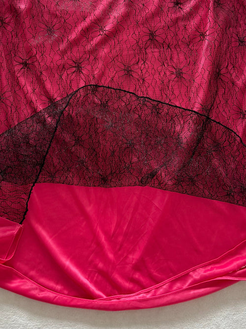Hot Pink Nylon Lace Slip Size S