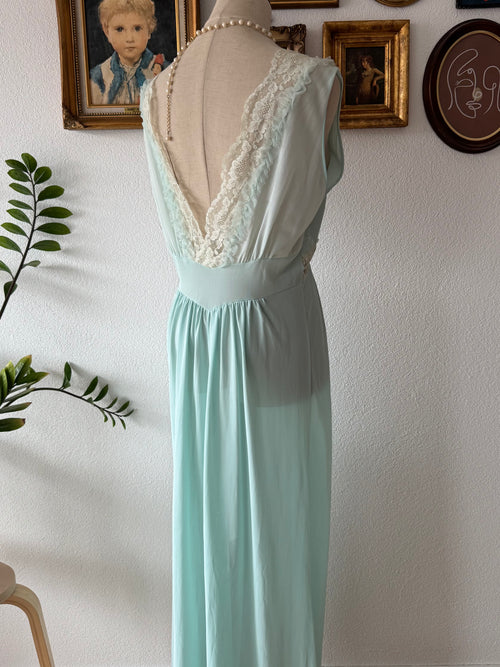 Gotham Blue Nylon Maxi Gown Size M