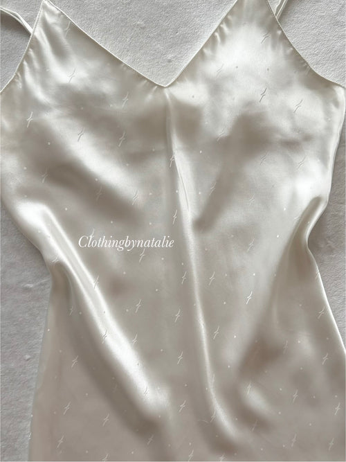 White Satin Slip Dress Size XS