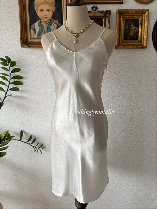 White Satin Slip Dress Size XS
