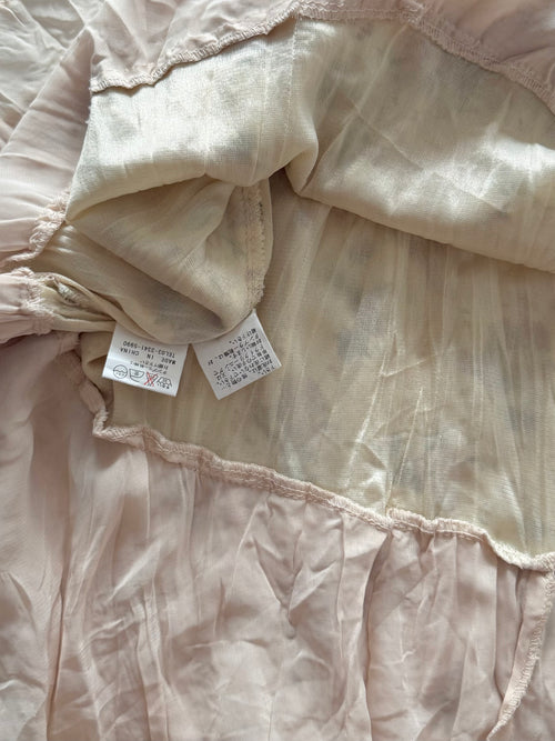Y2K Floral Beige Chiffon Babydoll Size S