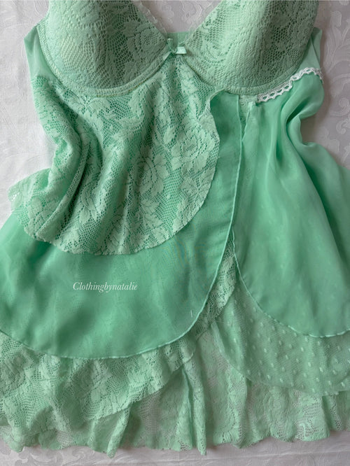 Delicates Mint Ruffe Babydoll (M/L)