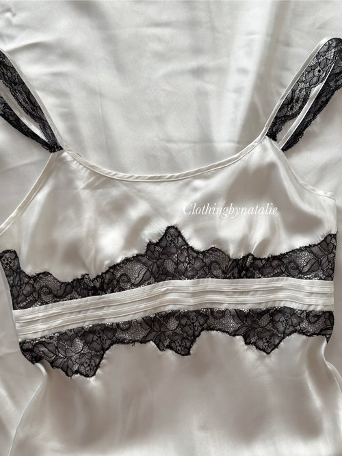 Jones Newyork White Satin Maxi Gown Size S