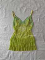 Fairy Green Ruffle Mesh Slip Dress (S)