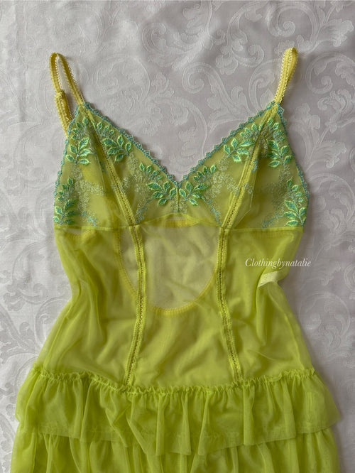 Fairy Green Ruffle Mesh Slip Dress (S)
