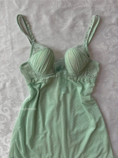 Eblin Mint Ruffle Babydoll (S)