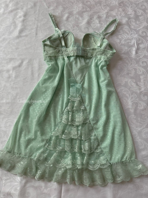 Eblin Mint Ruffle Babydoll (S)